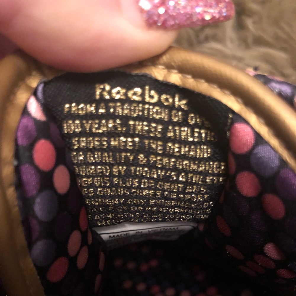 Metallic Gold Reebok Sneakers - Picture 4 of 4